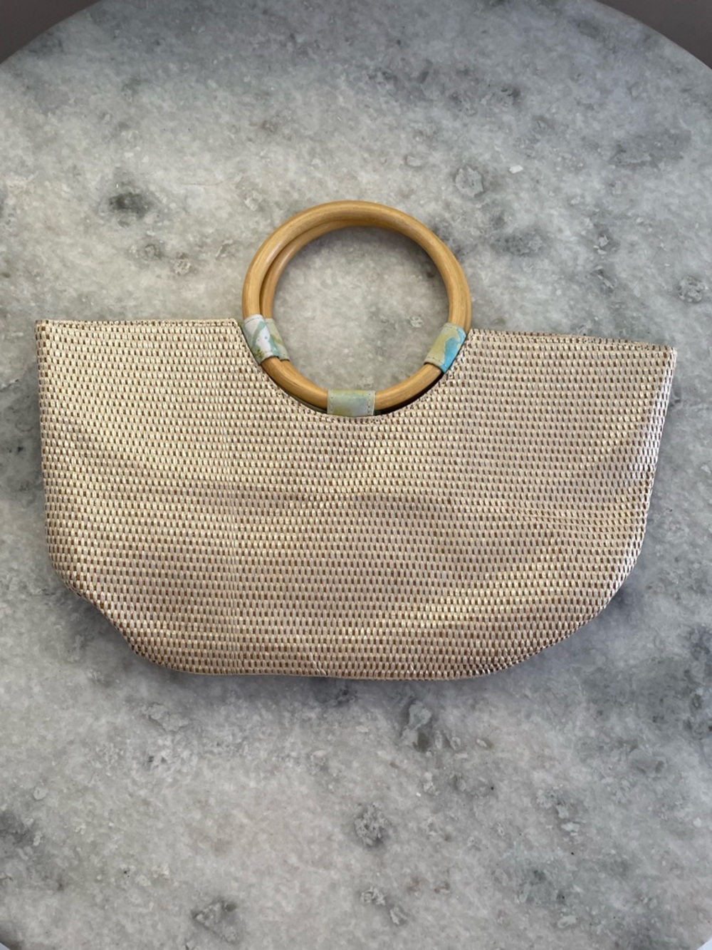Neiman Marcus Trapeze Metallic Woven Purse